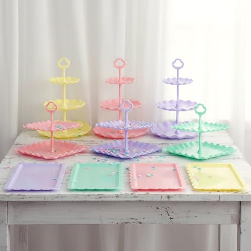 Pack of 11 NWK Cupcake Stand Set with Table Cloth (Colorful) - color: Colorful