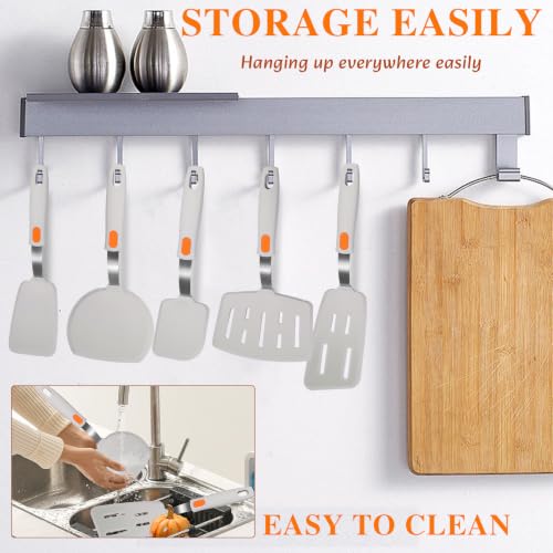 5-Pack Silicone Spatula Set Turner Spatulas (Beige) - color: Beige