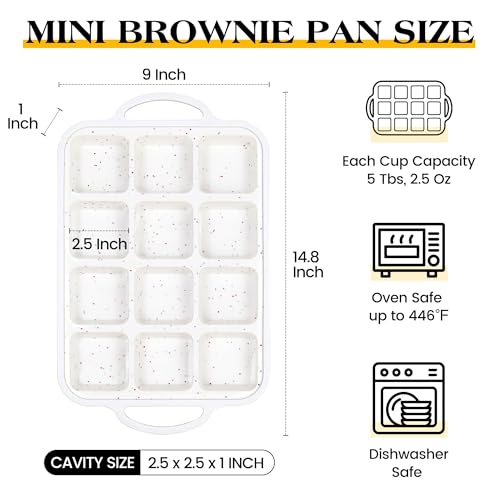 Mini Individual Square Brownie Pan with Dividers, Cream - color: Square, size: 2.5 inch