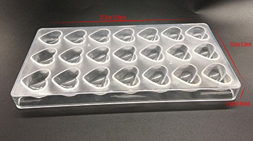 Candy Making Mold, Diamond Clear Polycarbonate Chocolate Mold Jelly Candy Making Mold 21-Piece Tray (Heart candy mold) - color: Heart candy mold