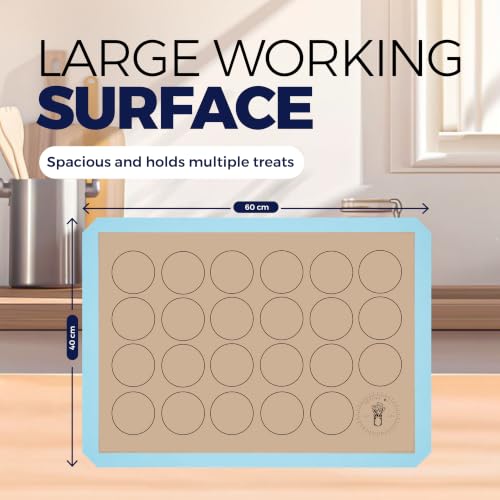 Silicone Baking Mats, Cookie Baking Mats, Full Sheet Reusable Pack of 2 - color: Cookie Baking Mats Blue, size: Full Size Pack of 2