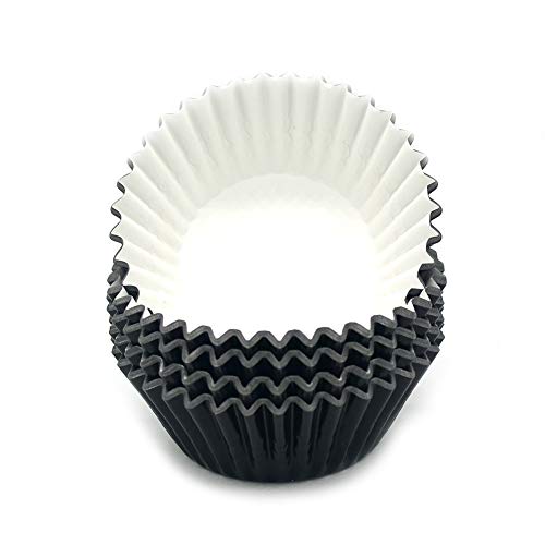 Standard Black Foil Cupcake Liners Muffin Baking Cups for Party and More, 100-Count - color: Black
