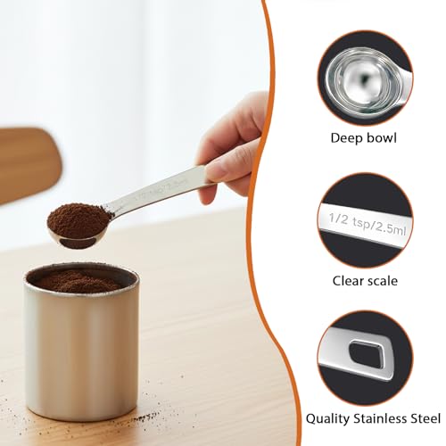 5PCS 1/2tsp(1/6tbsp, 2.5 ml) Measuring Spoon Teaspoons Stainless Steel Measure Spoons for Precise Cooking, Baking and Spices Measurement - size: 1/2tsp(1/6tbsp, 2.5 ml)