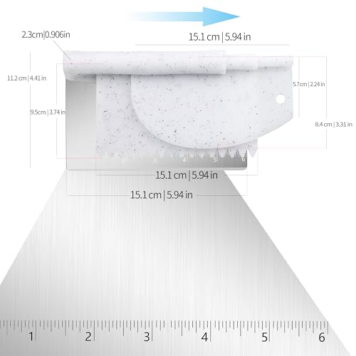 Suanyok Bench Dough Cutter-Flexible Plastic Bowl Scraper Kitchen Tool,White - color: White