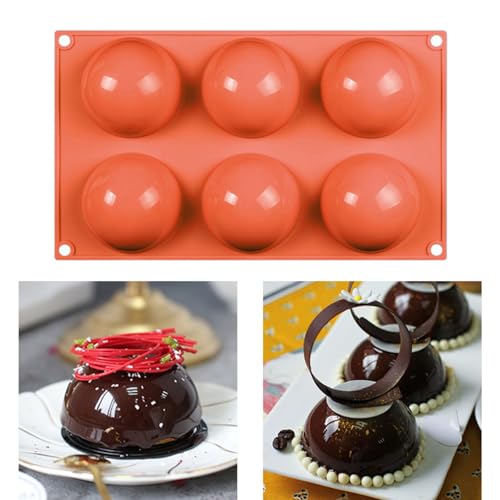 Joyeee Egg Shaped Silicone Molds for Baking, 2 Pcs 6 Cup Durable Round Big Silicone Molds for Food, Egg Muffin, Cupcakes, Big Cupcake Dessert, Dishwasher Safe, Easy Clean - size: Regular size egg molds - 2 pack