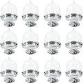 12PCS Mini Cupcake Stand, Tiny Cake Dome with Clear Plastic For Chocolate, Cheese, Coconut Macaroons, Rum Balls, Candies & More! (Silver) - color: Silver