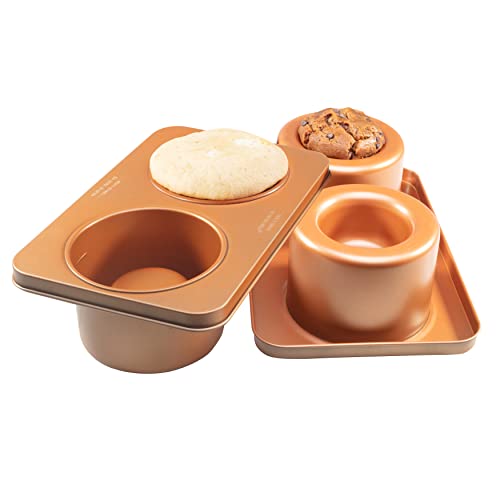 Cook’s Choice Stainless Steel Food Bowl Maker & Muffin Pan w/Recipe Book - color: Muffin