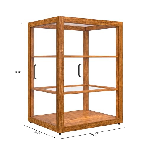 KoolMore 21 in. Upright Light Wood Countertop Dry Bakery Display Case, Bread, Cake and Pastry Display with Tempered Glass - color: Light Wood, size: 21 in.