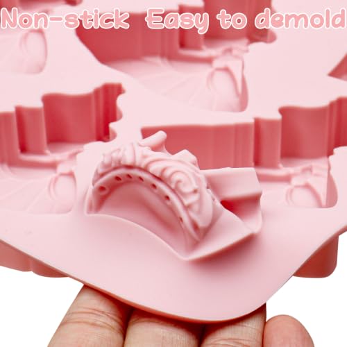 Princess & Crown Silicone Candy Baking Mold, 2 Pack - color: Pink-XY088