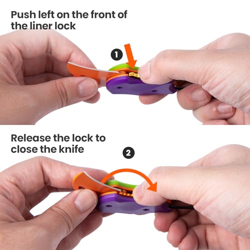 FUNBRO Small Pocket Knife for Men, Edc Knives Tool - color: 1 Pack Purple & Green