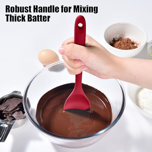 Doosu Silicone Cooking Spoon Spatula for Nonstick Cookwares (Red) - color: Red, size: 11.1in