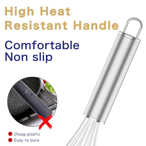 OYV White Silicone Whisk Set of 3, 8/10/12 Inch, Non-Scratch - color: Premium(White Pack)