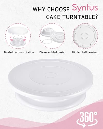 Syntus 65 PCs Cake Decorating Kit with Cake Stand, Cake Baking Supplies - color: White