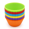 24 Pack Silicone Baking Cups, Reusable Cupcake Liners Molds, Multicolor - color: Multicolor