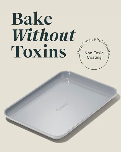 Caraway Non-Stick Ceramic Small Baking Sheet Duo - color: Gray, size: 2x Small 9" x 13"