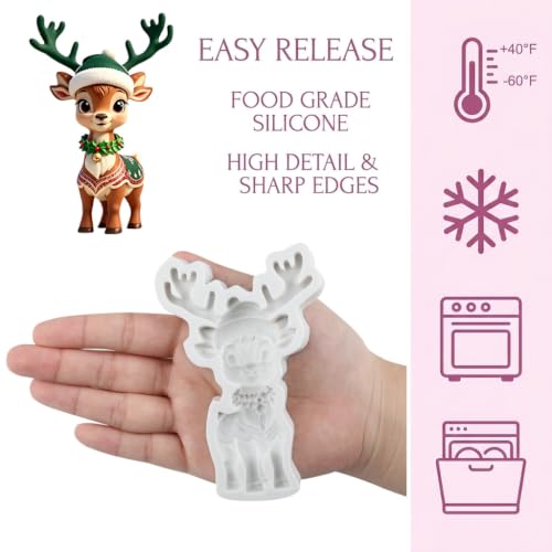 Christmas Reindeer Silicone Mold Elk Fondant Chocolate Molds - color: Style T