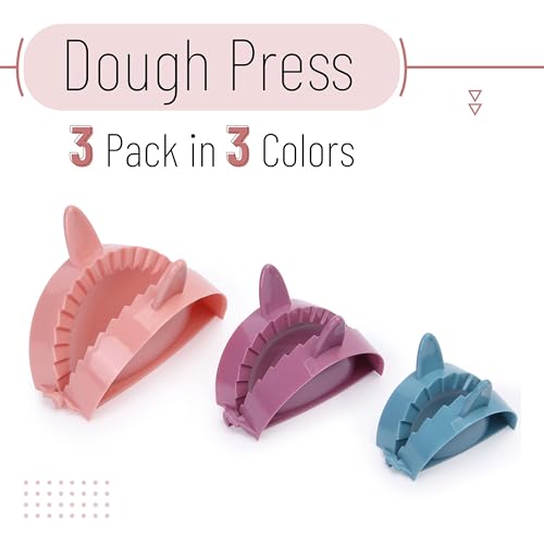 BTaT- Dough Press Set, 3 Pack, Dumpling, Empanada, Pastry and Turnover Press, Hand Pie Maker, Meat Pie Cutter - color: Assorted Colors 2