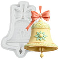 Christmas Bell Silicone Mold 3D Bowknot Bell Fondant Molds - color: Style U