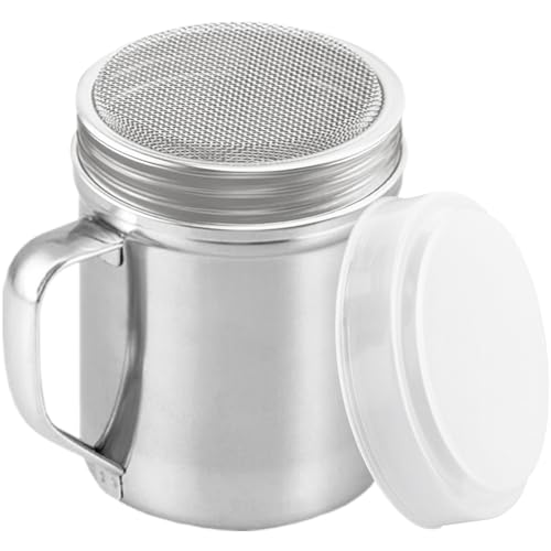 CUSINIUM Powdered Sugar Shaker Duster - With Handle - Cinnamon Shaker For Coffee Bar - Fine Mesh Dredge - 10 ounce | Style: Fine - size: 10 Ounce
