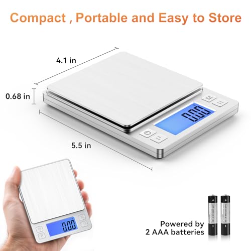 BOMATA 0.01g Small Digital Gram Scale, Upgraded 1kg Jewelry Scale - size: 0.01g/1kg Silver (Non-Rechargeable)