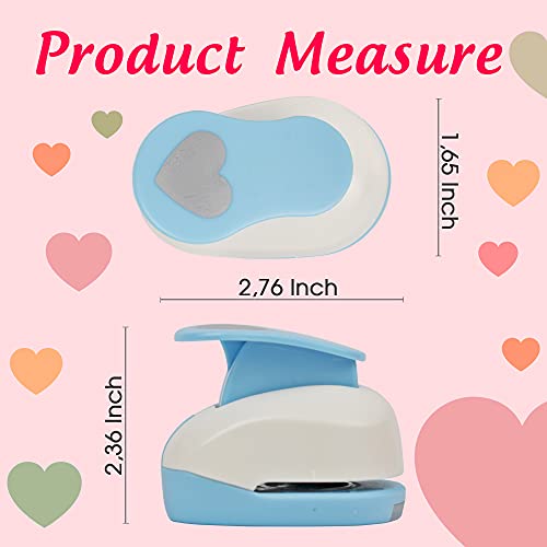 ECOHU Heart Punches for Paper Crafts, 1-Inch Across, Small Hole Heart Punch Cutter, Lever Punch, Shape for Card Making, Scrapbooking, DIY Arts.