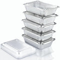 (110 Pack) 2.25LB Aluminum Containers with Lids 8.5"x6" - Disposable Foil Pans for Takeout, Baking, Freezing, Food Storage - Aluminum Pans, To Go Containers with Plastic Lids - size: 2.25 LB - 110 Pack