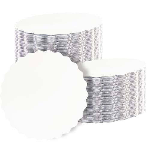qiqee 6 Inch White Wave Cake Boards Round 15-Packs Circles Rounds Base Food-Grade Cardboard Wave Cake Plate（Thinner But Stronger） - color: White, size: 6 inch / 15Pcs