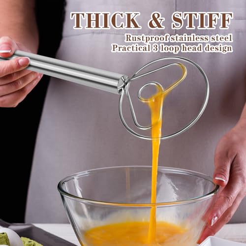 TEEVEA Danish Dough Whisk Stainless Steel for Sourdough Bread - color: Stainless Steel Heart-shaped