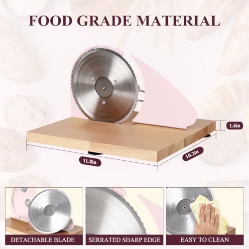 Manual Bread Slicer for Homemade Bread,Even Slicing from Thin to Thick - color: Sakura Pink