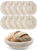 Artcome 10 Pack Bread Proofing Basket Covers - 9 Inch Round Linen Cloth Cover for Banneton Basket - Reusable & Breathable Dough Bowl Cover for Sourdough Bread Baking
