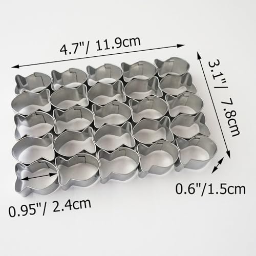 Goldfish Cracker Cutter, 1 Inch Fish Shape Cookie Stamp, Mini Animal