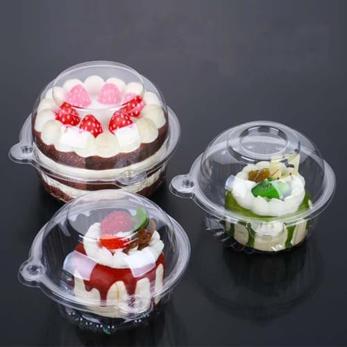 100pc Jumbo Muffin Containers, Clear Deep Dome Muffin Cartons - size: medium 100 Piece