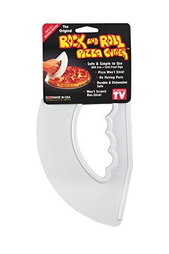 Smartwares Rock'n Roll Pizza Cutter, Plastic Rocking Slicer, Made in USA - color: White1
