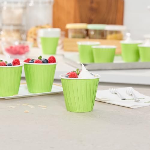 Restaurantware 4 oz Round Green Paper Eco Tall Baking Cup, 200 Pack - color: Eco Green, size: Tall