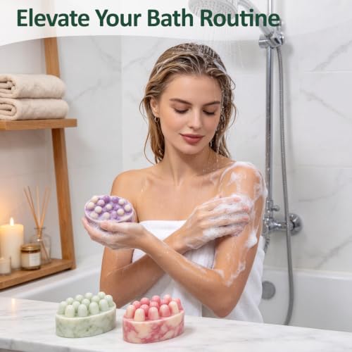 SJ Silicone Massage Soap Mold, 2-Pack 4-Cavity Soap Making Mold - color: Green+Blue / 3D Hair Comb