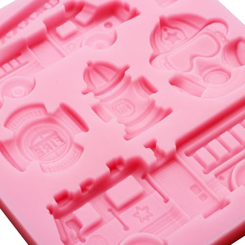 Firefighter Silicone Fondant Mold, Fire Truck Chocolate Molds