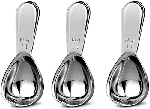Stainless Steel 1 Tablespoon Measuring Coffee Scoop Spoon (Stainless Steel 3) - size: Stainless Steel 3
