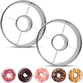 Stainless Steel Donuts Cutter Set, Silver, 2 Pack - color: Silver