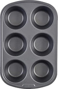 GoodCook Everyday Nonstick Steel Jumbo Texas Muffin Pan,6-cup,Gray,(Pack of 12) - size: 6 Cups (Jumbo) (Pack of 12)