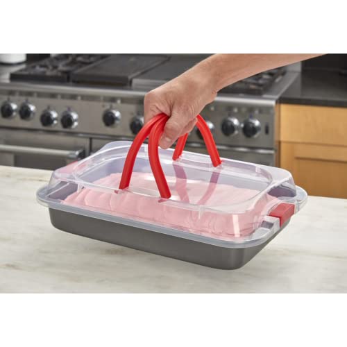 Nifty Solutions Cake Pan & Muffin Pan with Lid, 2 Piece Baking Pans Set - 9 x 13 Cake Pan & 12-Cup Muffin Pan, Non-Stick Pans, Kitchen Bakeware, Dishwasher Safe - style: Baking Pan with Lid