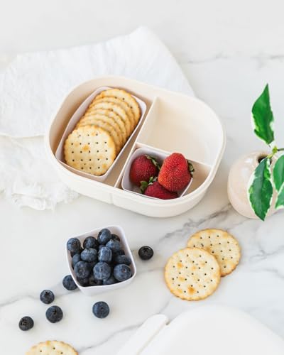 The Silicone Kitchen Reusable Silicone Bento Baking Cup, Non-Toxic, BPA Free, Dishwasher Safe Bento Box Accessories Lunch Box Dividers, Square and Rectangle, 24 Pack, White - size: Bento