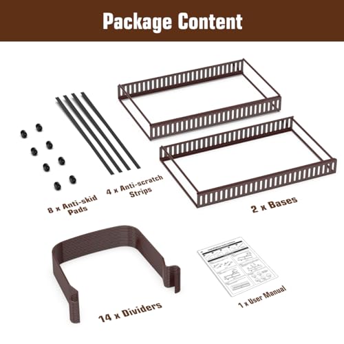 Housolution Cutting Board and Baking Tray Cookie Sheet Organizer, Bronze - color: Bronze, size: 14 Dividers