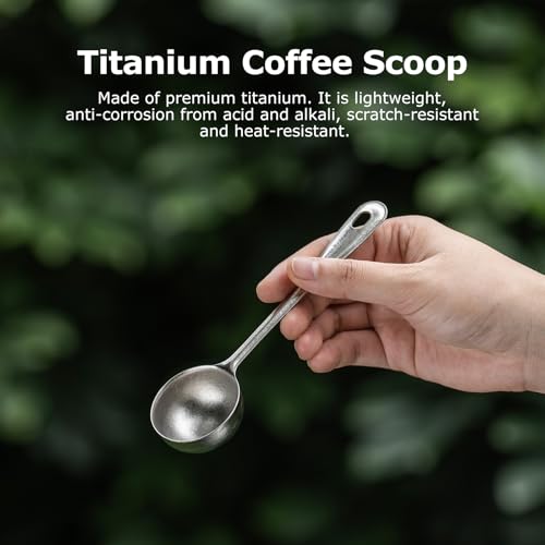 iBasingo Titanium Coffee Scoop 1 Tbsp/15ml Measuring Spoon, Silver Ti1127T - color: Crystalline silver 15ml
