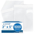 3x5 Self-Sealing Cellophane Bags (1000 Count) Clear Cookie Bags With Seal - size: 3" X 5"