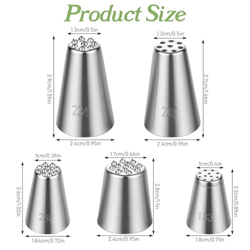 5PCS Grass Piping Tip, Grass Tip for Cake Decorating, Stainless Steel Cake Decorating Tips, Icing Tips for Cupcake Decor Frosting DIY Baking Supplies