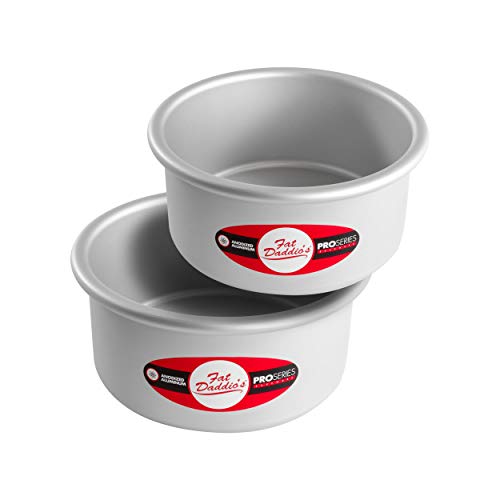 Fat Daddio's Anodized Aluminum Round Cake Pans, 2 Piece Set, 6 x 3 Inch - size: 6 x 3 Inch, Set of 2, style: Sets