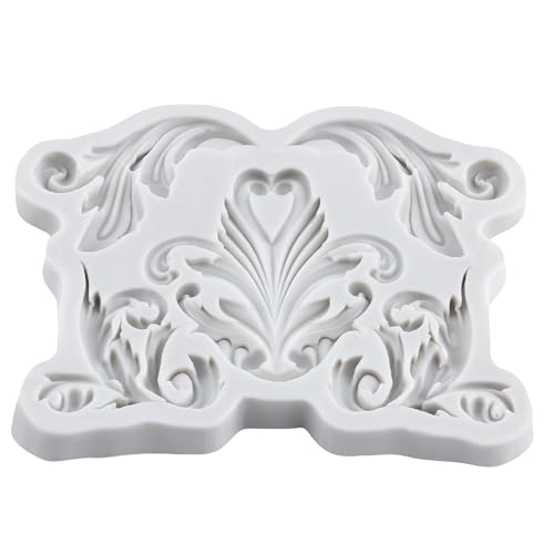 Lingzhi Baroque Fondant Molds Curlicues Scroll Lace Silicone Molds - color: Style N