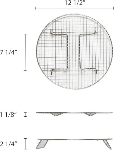 TrueCraftware- 12-3/4” Round Steamer Rack/Cooling Rack Nickel Plated- Steamer Insert Steaming Rack Steam Tray Multi-functional Steamer Basket Cookware Veggie Fish Seafood Cooking - size: 12-3/4 Inch