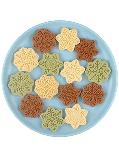 6-Pointed Snowflake Cookie Stamps Plastic Pink 9 Patterns Christmas