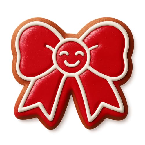 Joyful Ribbon Smiley Cookie Cutter - 4x3.4" Fun Baking Design Premium
